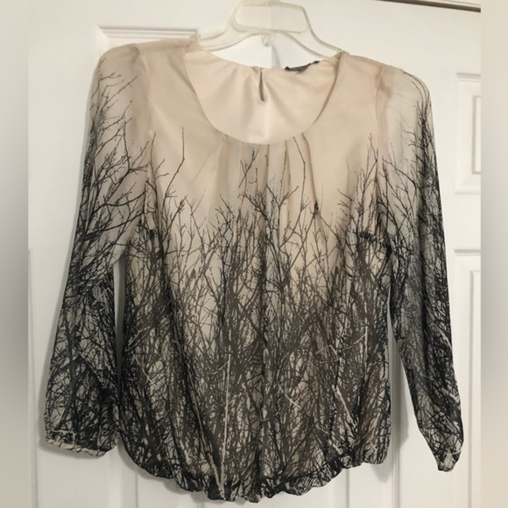 Roz & Ali flowy puff love sleeve shirt size small